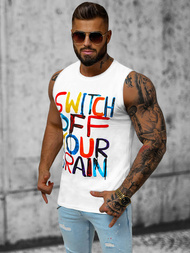 Koszulka bez rękawów męska biała OZONEE O/T102/1Z