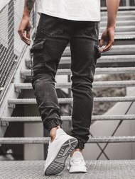 Spodnie jeansowe joggery męskie czarne OZONEE G/1083