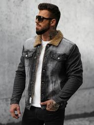 Чоловіча джинсова куртка Чорна OZONEE NB/MJ520NZ