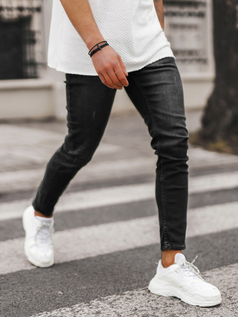 Spodnie jeansowe męskie czarne OZONEE E/5195/02