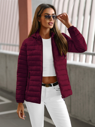 Kurtka damska pikowana bordowa OZONEE JS/16M9103/01Z