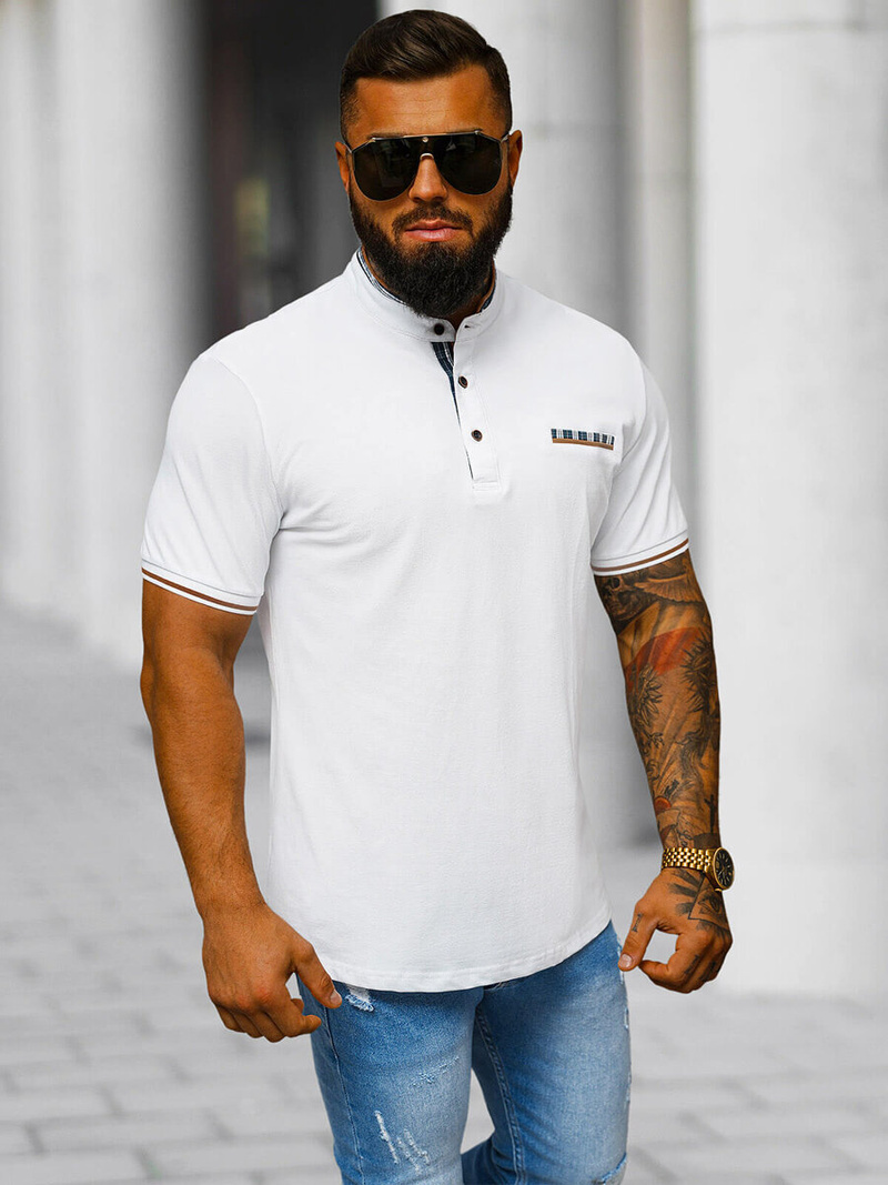 Футболка Поло Чоловіча Бiла OZONEE O/DA799