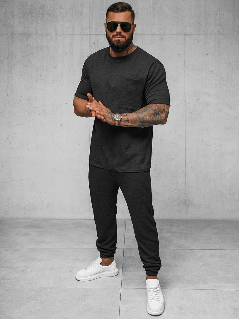 Футболка чоловіча чорна OZONEE O/Y960T