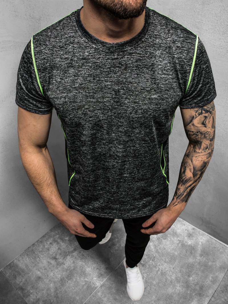 T-Shirt męski grafitowy OZONEE JS/KS2104Z