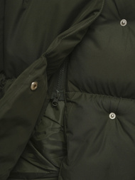 Płaszcz zimowy damski pikowany ciemno-zielony OZONEE JS/5M3227/136