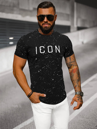 T-shirt męski czarny OZONEE O/P1289Z