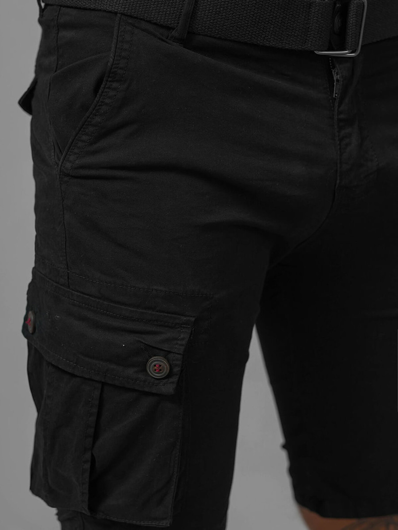 Spodenki męskie chino czarne OZONEE T/BB70012/1Z