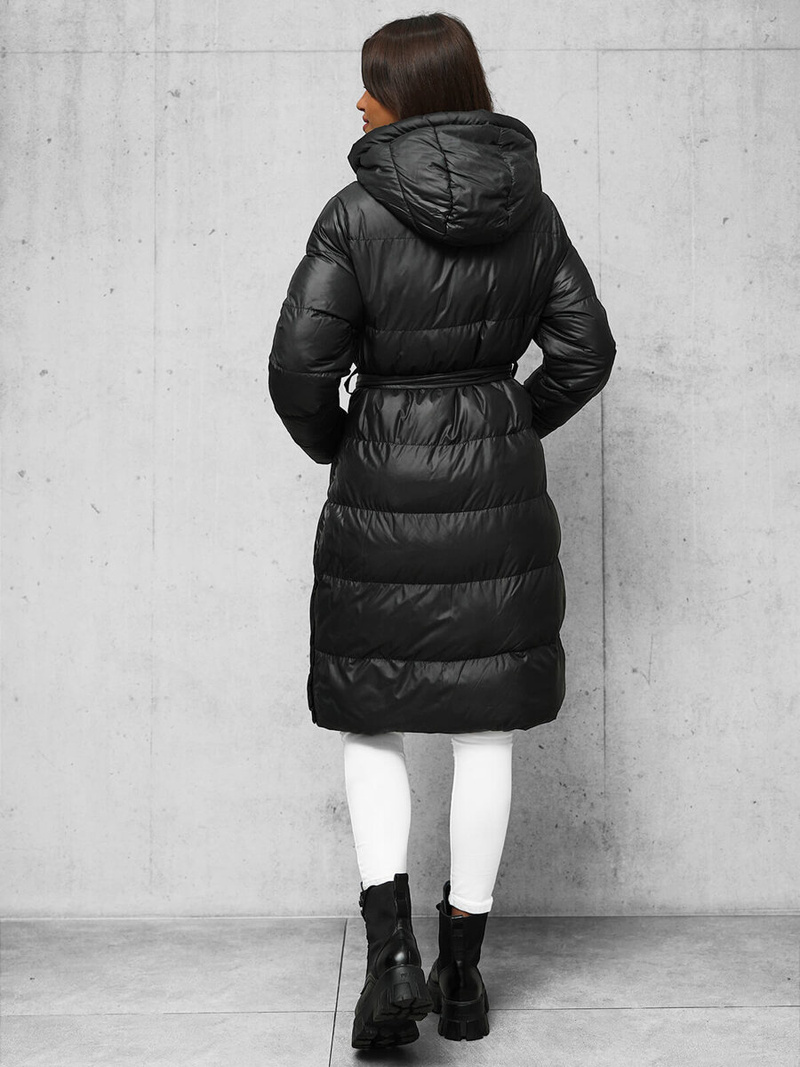 Płaszcz zimowy damski pikowany czarny OZONEE JS/5M3253/392