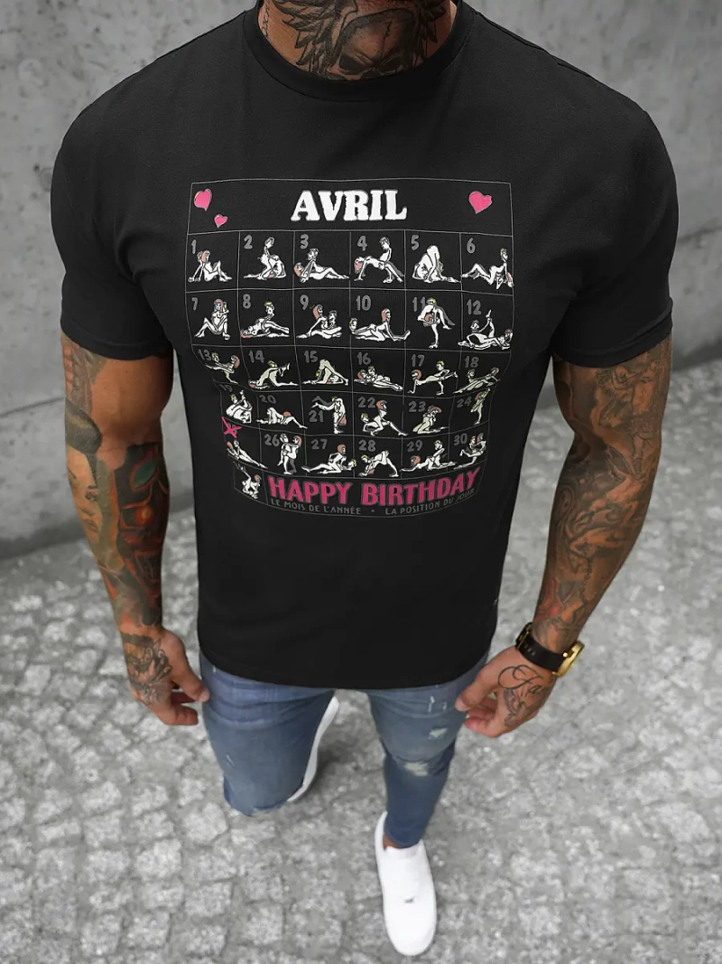 T-Shirt męski czarny OZONEE NB/3005Z