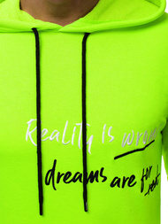 Bluza z kapturem męska zielona-neon OZONEE MACH/3105Z