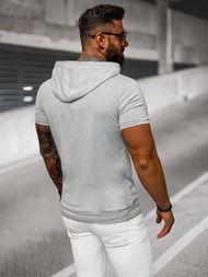 T-shirt męski z kapturem szary OZONEE JS/8T955/2