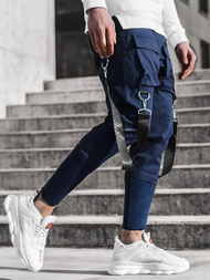 Spodnie męskie chino joggery granatowe OZONEE G/11133