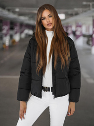 Kurtka zimowa damska pikowana czarna OZONEE JS/16M9187/392Z