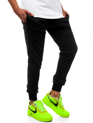 Spodnie dresowe męskie czarno-żółte OZONEE G/11129