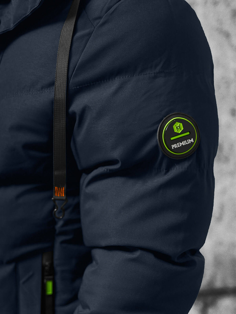 Kurtka zimowa męska pikowana granatowa OZONEE JS/5M3137/215