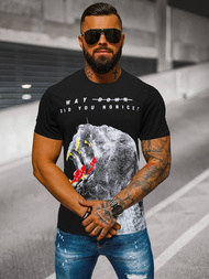 T-shirt męski czarny OZONEE O/T127/3Z