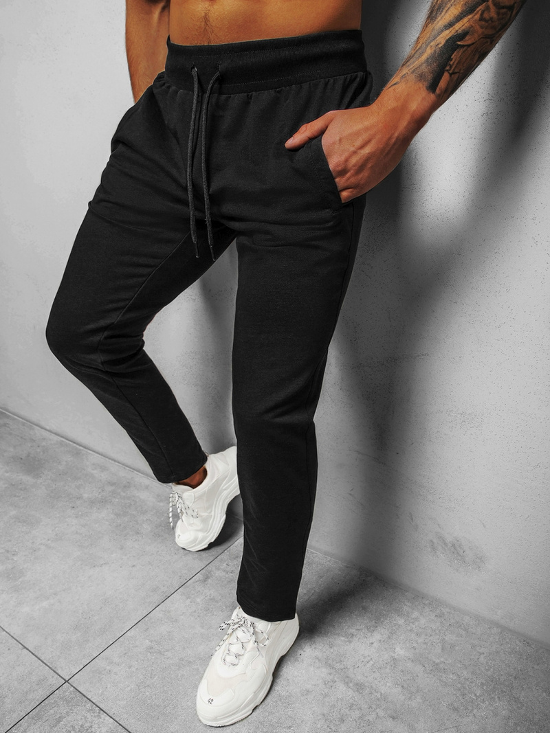 Spodnie dresowe męskie czarne b/18203022