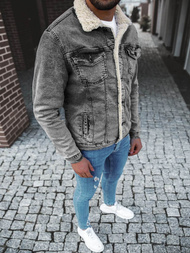 Kurtka męska jeans grafitowa OZONEE BN/7287
