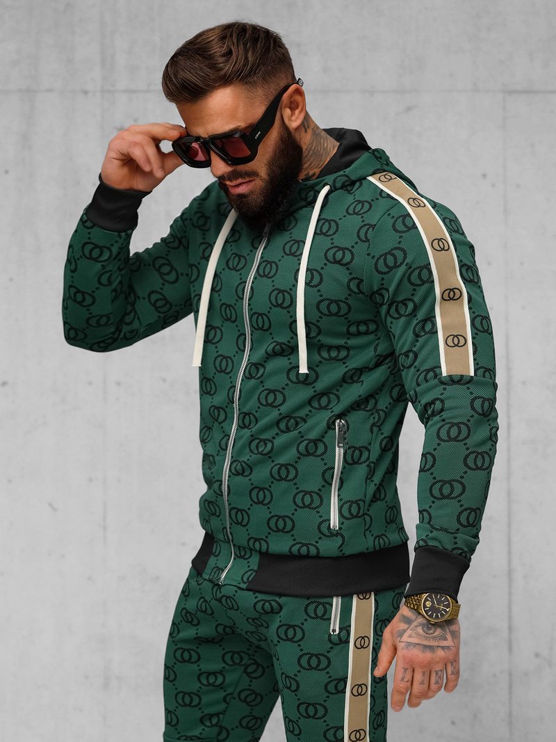 Komplet dresowy męski zielony OZONEE O/FF5053AB