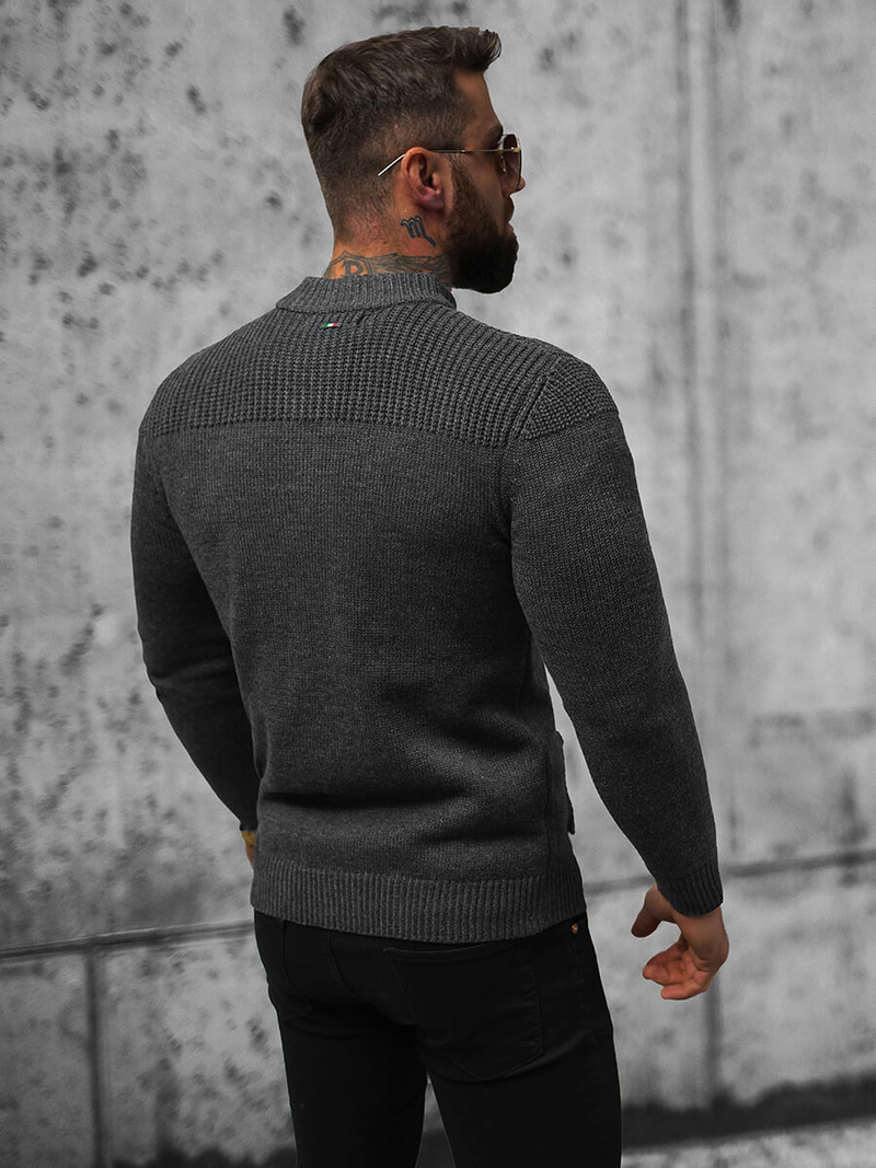 Светр чоловічій графіт OZONEE NB/MM6011/3