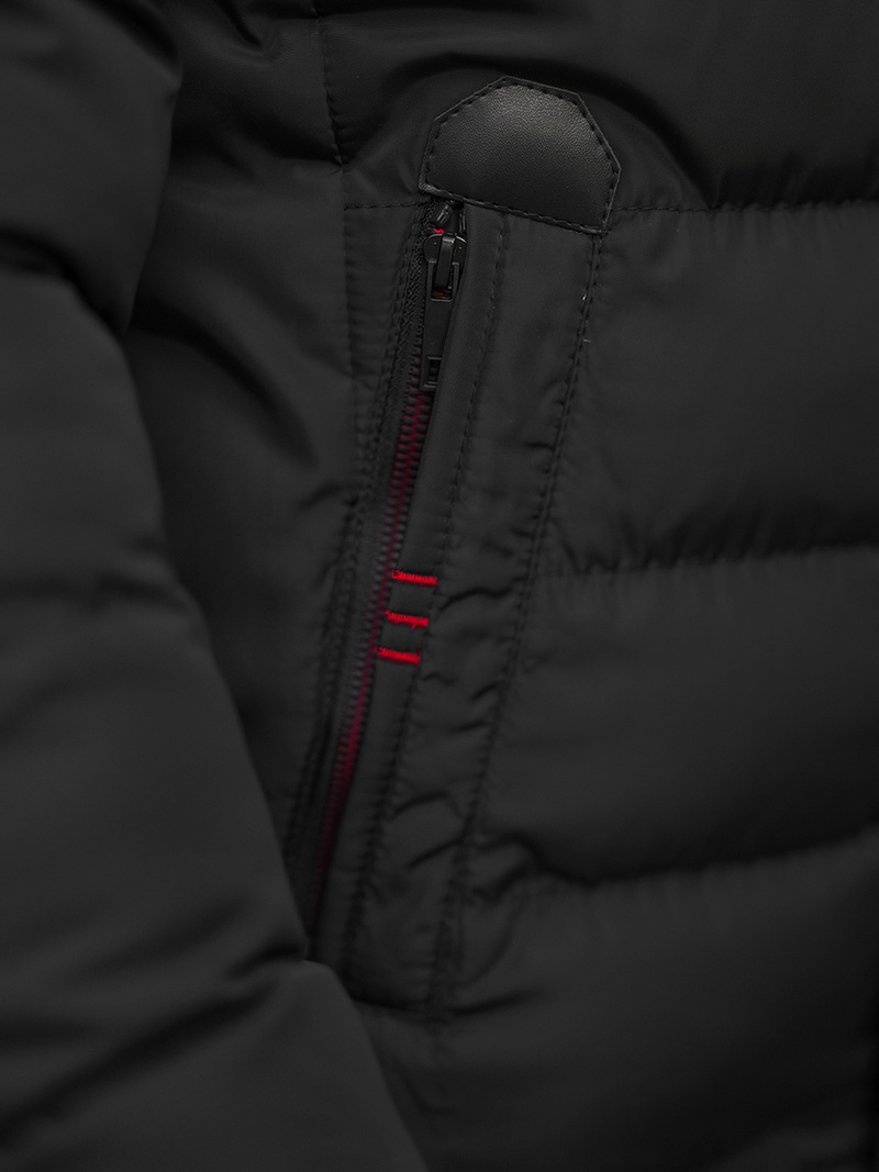 Kurtka zimowa męska pikowana czarna OZONEE JB/JP1185Z