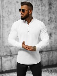 Koszula męska ze stójką biała OZONEE O/V31