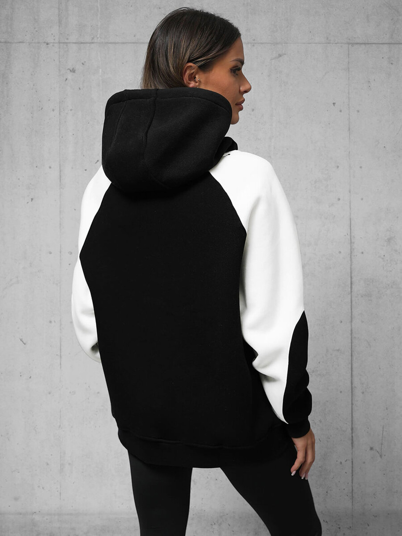 Bluza z kapturem oversize czarna OZONEE O/SWE23037Z