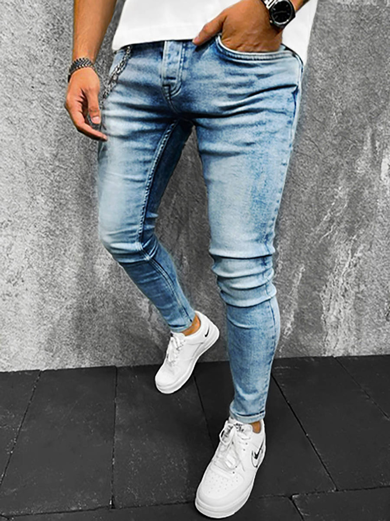 Spodnie jeansowe męskie niebieskie OZONEE O/B5825