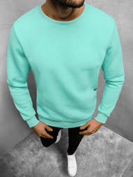 Bluza męska bez kaptura ocieplana gładka miętowa OZONEE O/11037