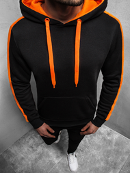 Bluza z kapturem męska czarno-pomarańczowa OZONEE JS/2012Z
