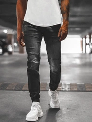 Spodnie jeansowe joggery męskie czarne OZONEE NB/MP0011NZ