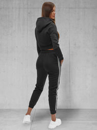 Komplet dresowy dwuczęściowy damski czarny OZONEE JS/8C67/3Z