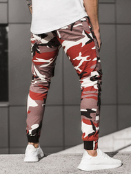 Spodnie męskie joggery bordowo-beżowe OZONEE A/1003