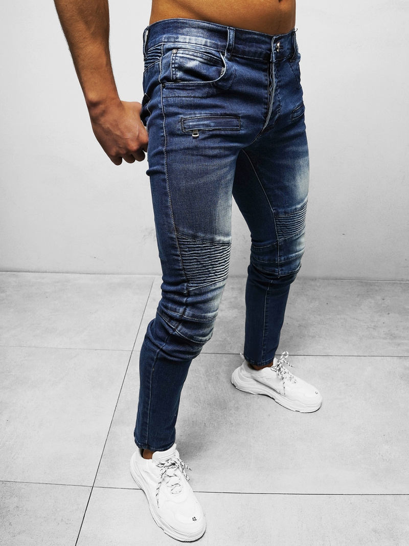 Spodnie jeansowe męskie niebieskie OZONEE NB/MP0029B