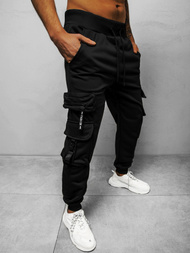 Spodnie dresowe męskie czarne OZONEE O/HS7050