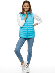 Kamizelka damska pikowana jasno-niebieska OZONEE JS/M23038/240