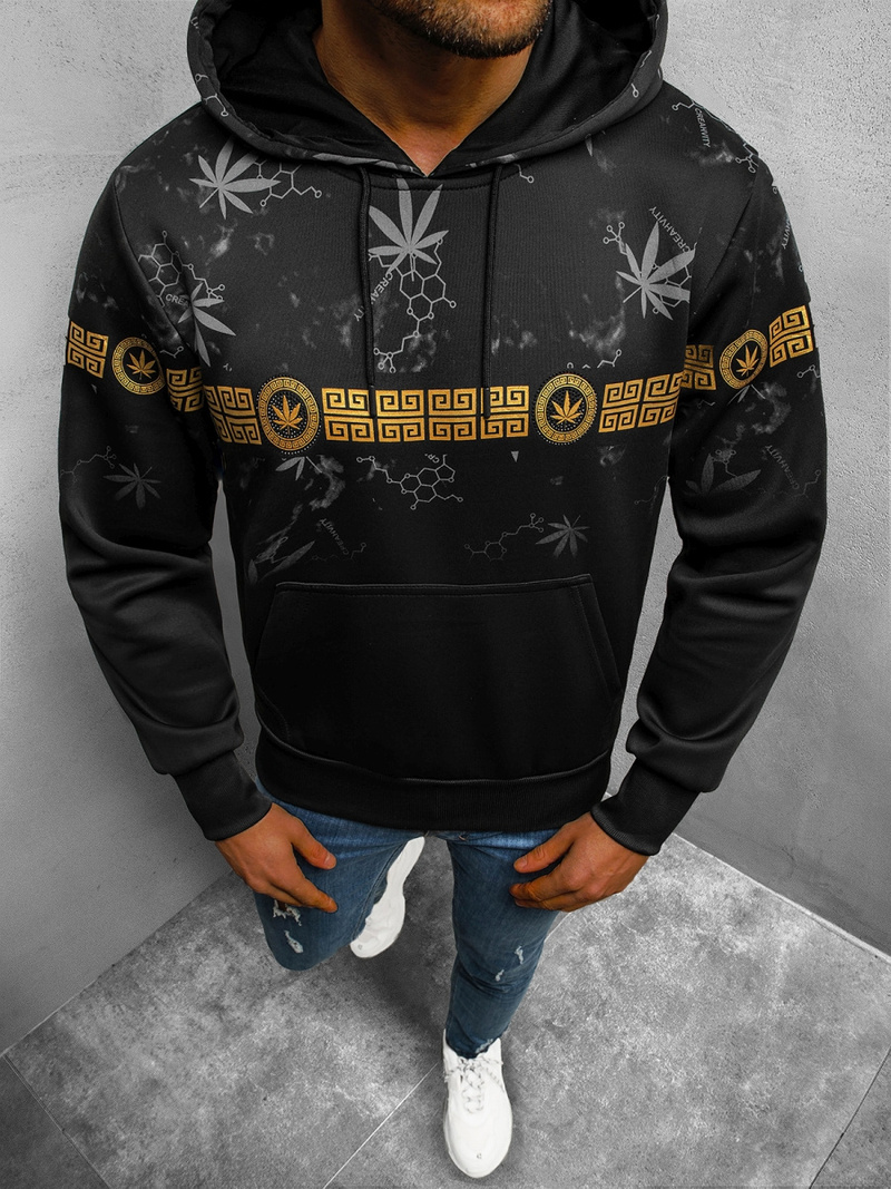 Bluza z kapturem męska czarna OZONEE O/HM638