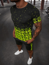 Komplet dresowy męski czarno-zielony OZONEE O/HM751