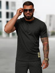 Komplet dresowy męski krótki czarny OZONEE O/QQ1608AB