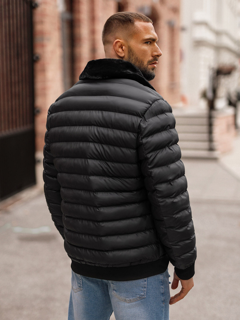 Kurtka męska pikowana czarna OZONEE JS/31M5012Z