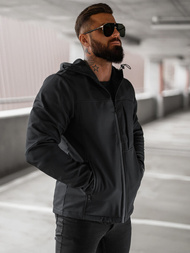 Куртка софтшелл чоловіча чорна OZONEE JS/27B6523/3Z