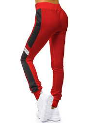 Spodnie dresowe damskie czerwone OZONEE JS/JK88116/18
