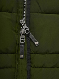 Kurtka zimowa damska długa pikowana khaki OZONEE O/W377