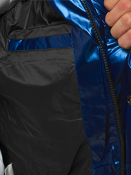 Kurtka zimowa męska pikowana niebieska OZONEE JB/JP1165/1