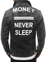 Kurtka jeans męska czarna OZONEE G/600