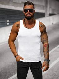 Koszulka bez rękawów męska biała OZONEE JS/NB001