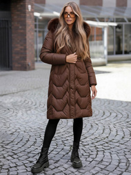 Жіноча куртка - шоколадна OZONEE JS/5M3229/158