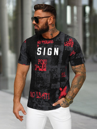 T-shirt męski czarny OZONEE O/MPO3468