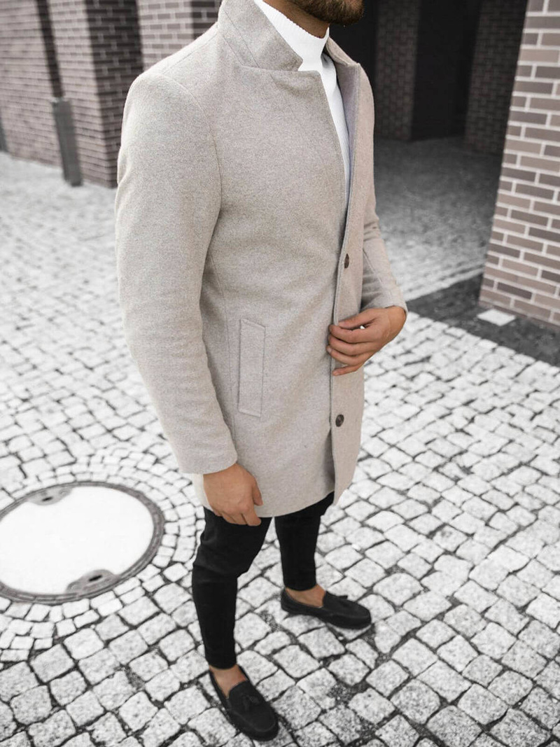 Пальто чоловіче світло -бежеве OZONEE O/5628