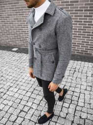 Płaszcz męski z pagonami szary/2 OZONEE O/5627